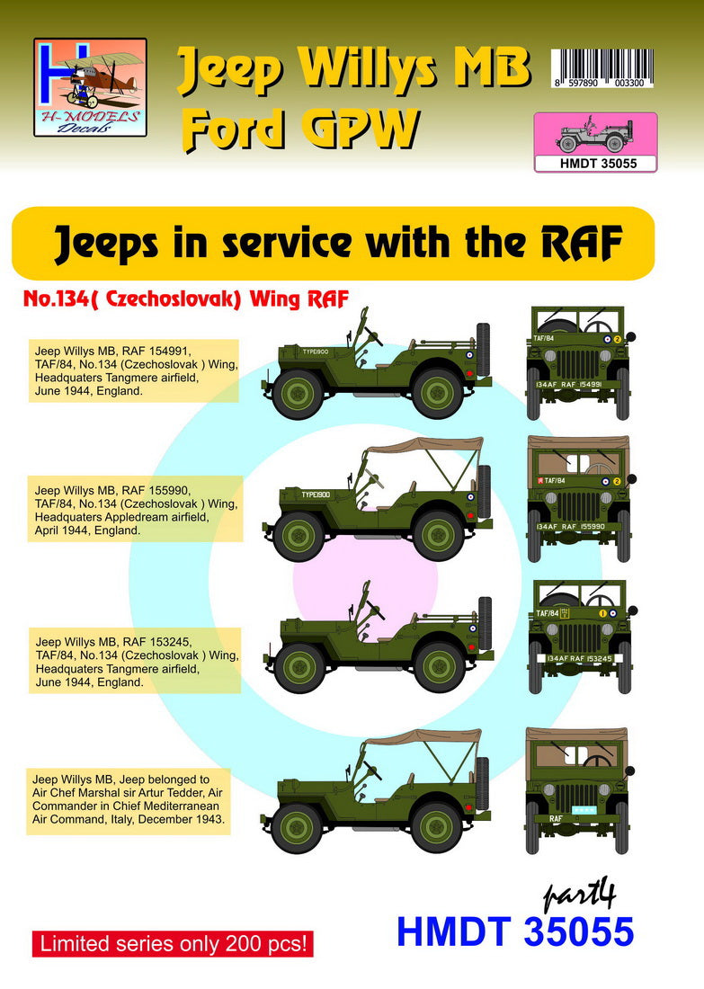 H-Model Decals HMT35055 1:35 Willys Jeep MB/U.S