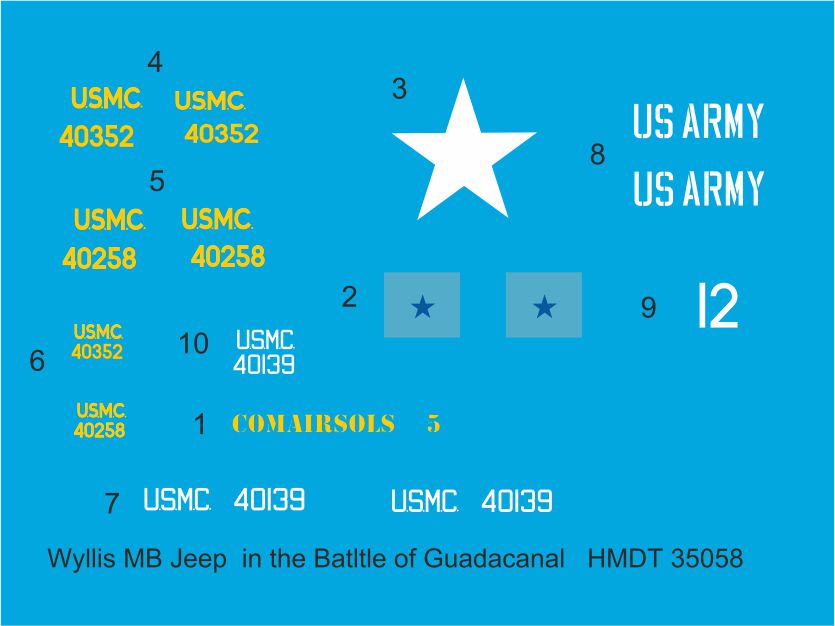 H-Model Decals HMT35058 1:35 Willys Jeep MB/U.S