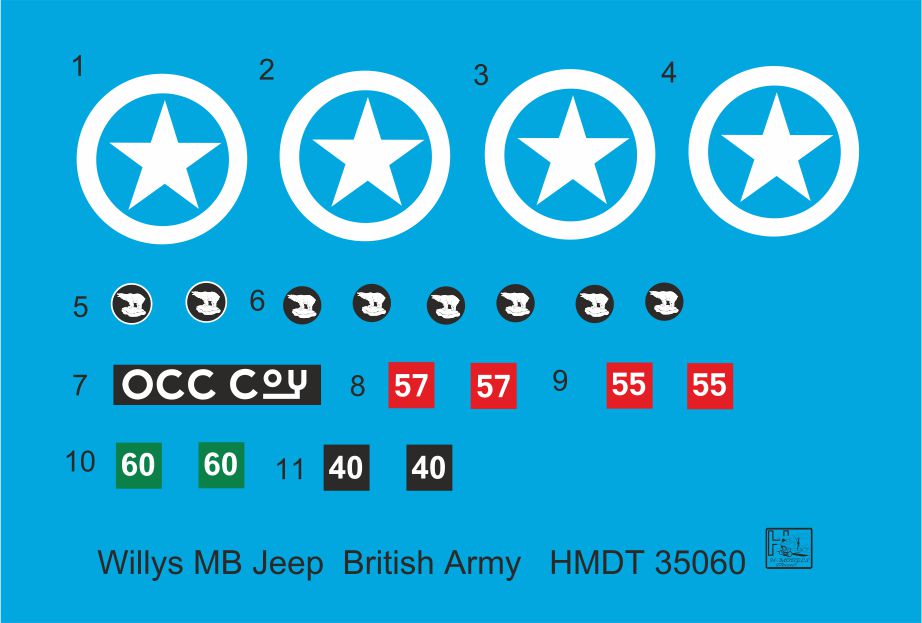 H-Model Decals HMT35060 1:35 Willys Jeep MB/U.S