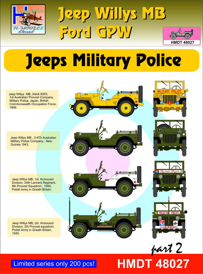 H-Model Decals HMT48027 1:48 Willys Jeep MB/U.S