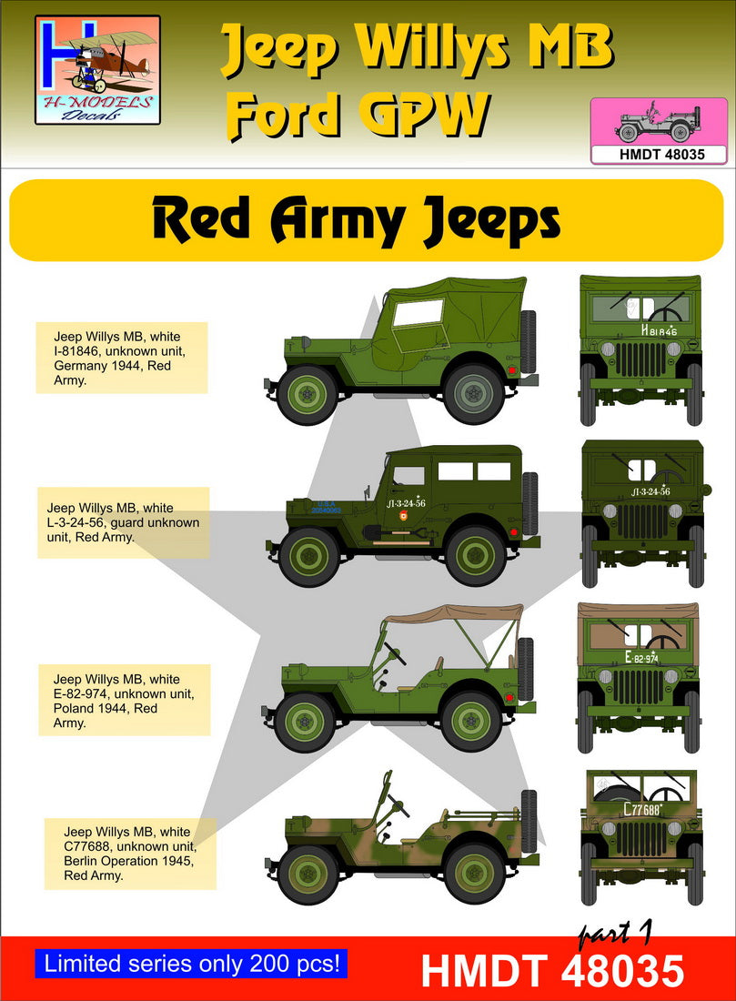 H-Model Decals HMT48035 1:48 Willys Jeep MB/U.S