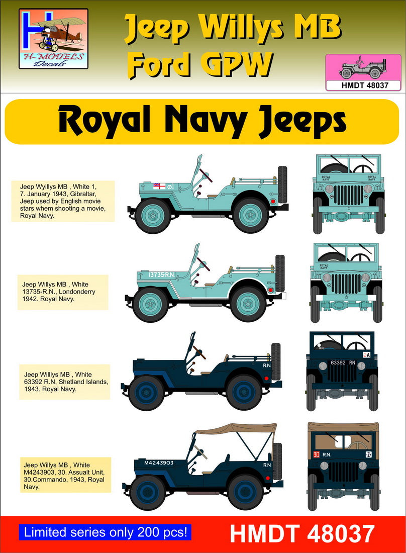 H-Model Decals HMT48037 1:48 Willys Jeep MB/U.S