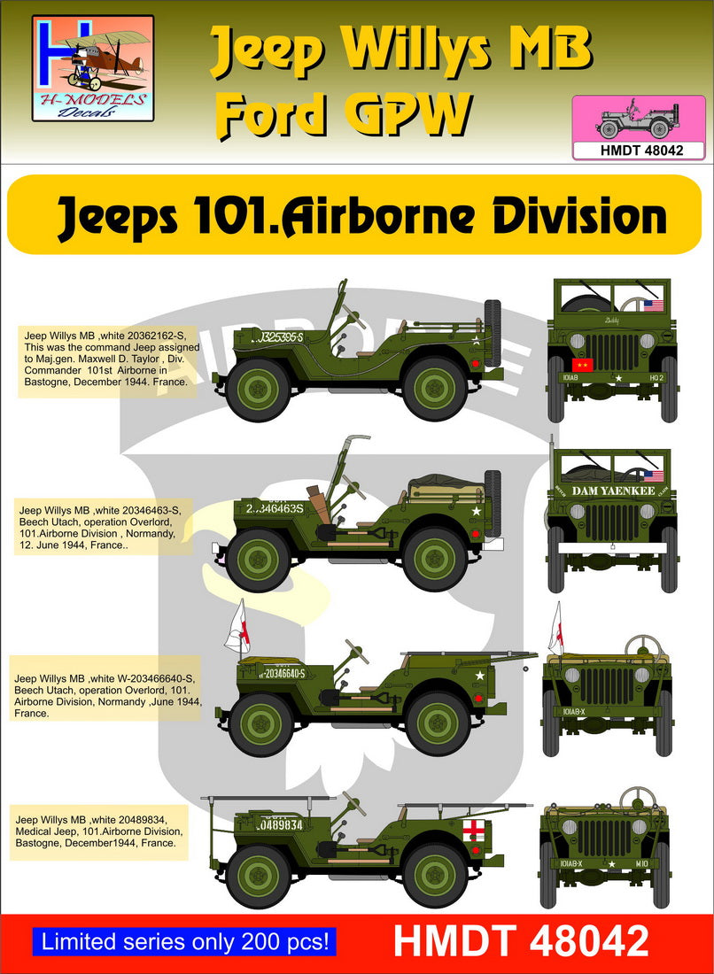 H-Model Decals HMT48042 1:48 Willys Jeep MB/U.S