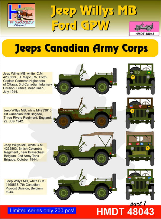 H-Model Decals HMT48043 1:48 Willys Jeep MB/U.S