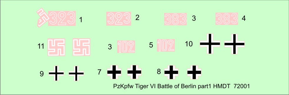 H-Model Decals HMT72001 1:72 Pz.Kpfw.VI Tiger I Battle of Berlin