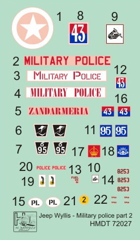 H-Model Decals HMT72027 1:72 Willys Jeep MB/U.S