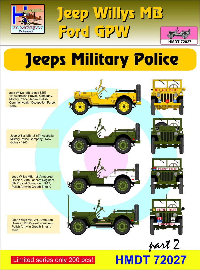 H-Model Decals HMT72027 1:72 Willys Jeep MB/U.S