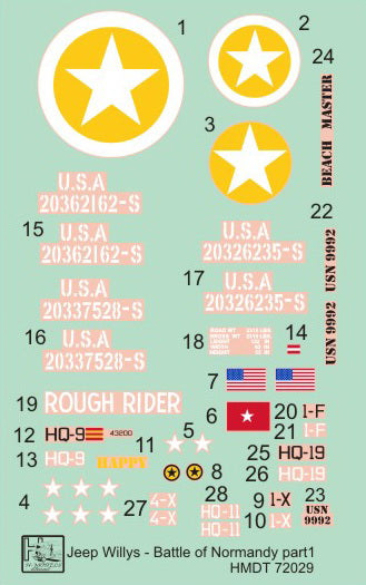 H-Model Decals HMT72029 1:72 Willys Jeep MB/U.S