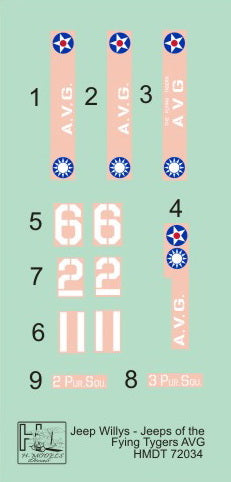 H-Model Decals HMT72034 1:72 Willys Jeep MB/U.S