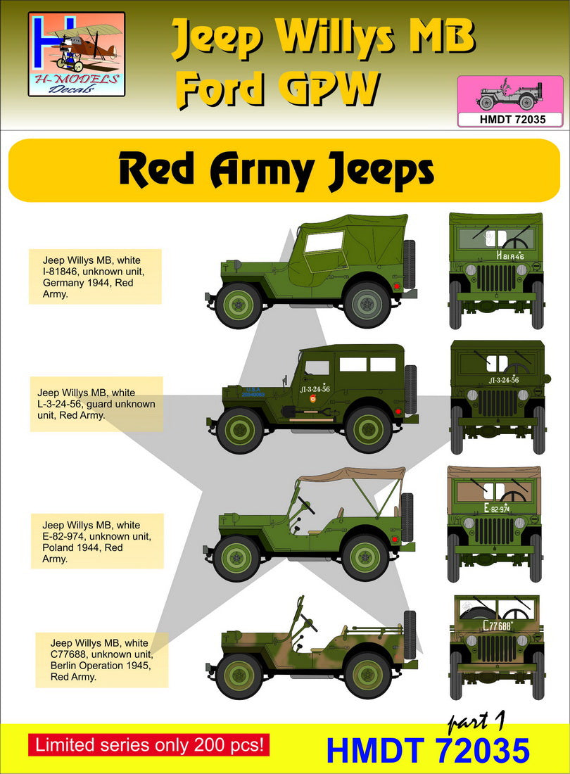 H-Model Decals HMT72035 1:72 Willys Jeep MB/U.S