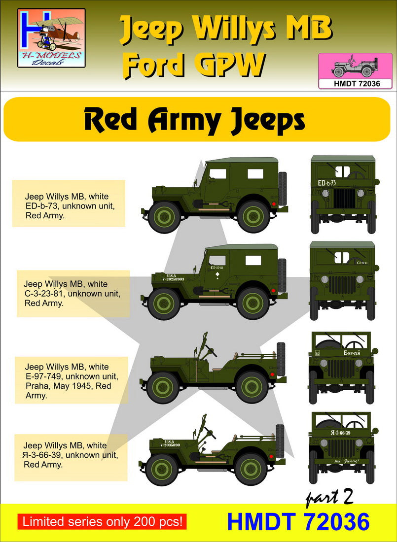 H-Model Decals HMT72036 1:72 Willys Jeep MB/U.S