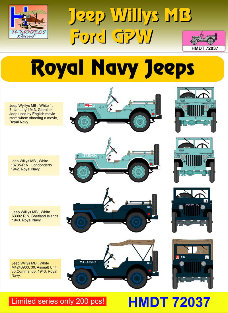 H-Model Decals HMT72037 1:72 Willys Jeep MB/U.S