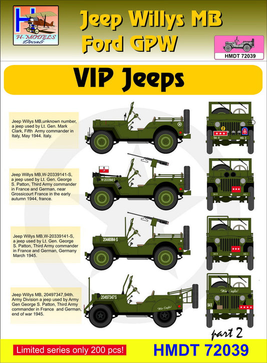 H-Model Decals HMT72039 1:72 Willys Jeep MB/U.S