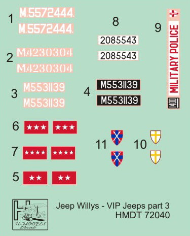 H-Model Decals HMT72040 1:72 Willys Jeep MB/U.S