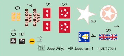 H-Model Decals HMT72041 1:72 Willys Jeep MB/U.S