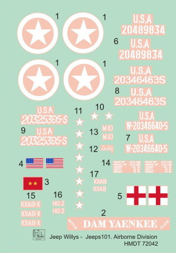 H-Model Decals HMT72042 1:72 Willys Jeep MB/U.S