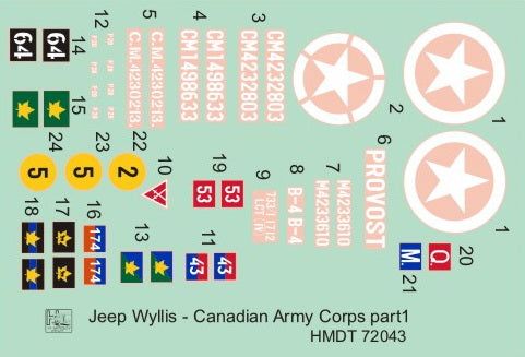 H-Model Decals HMT72043 1:72 Willys Jeep MB/U.S