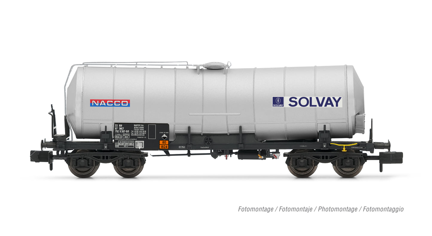 Arnold HN6605 SNCF, 4-axle isolated tank wagon "NACCO/SOLVAY", ep. V N Gauge