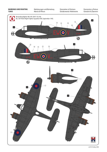 Hobby 2000 H2K72003 1:72 Bristol Beaufighter Mk.VIF