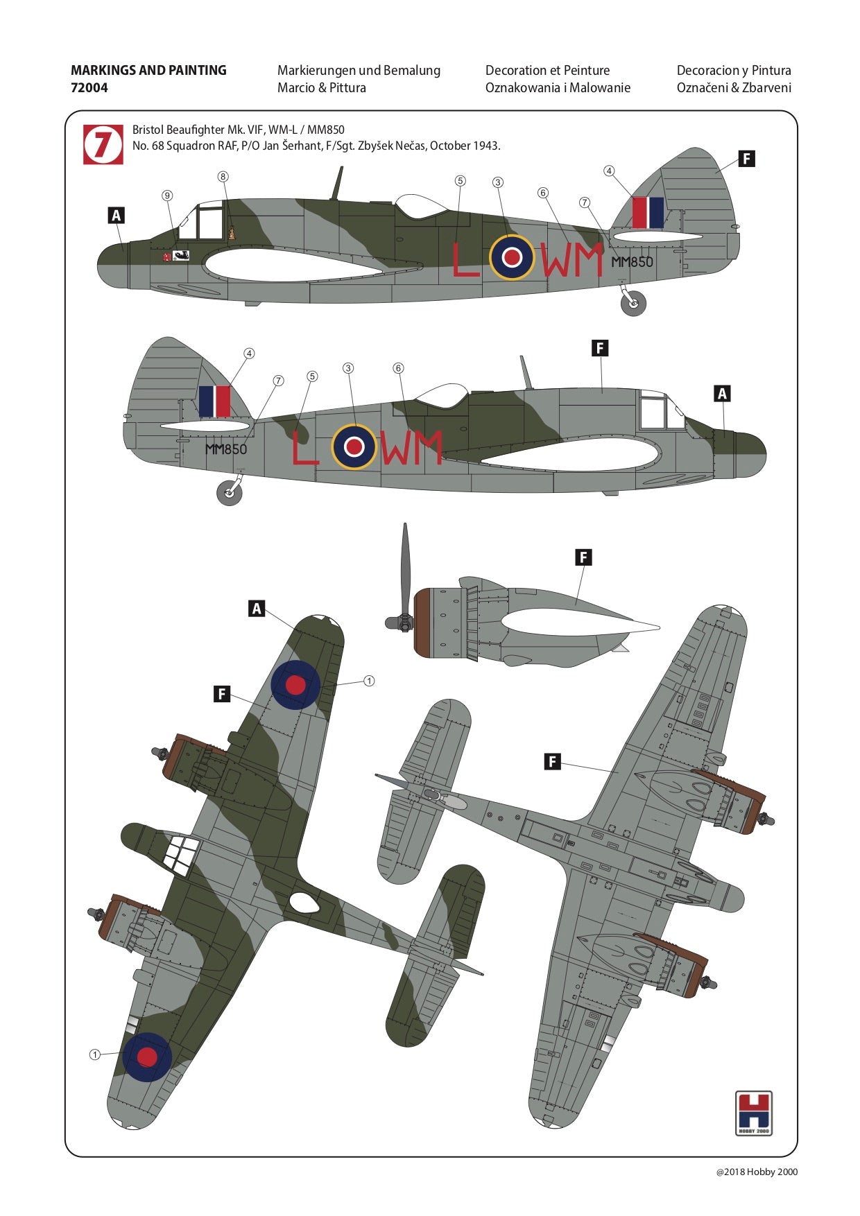 Hobby 2000 H2K72004 1:72 Bristol Beaufighter Mk.VIC