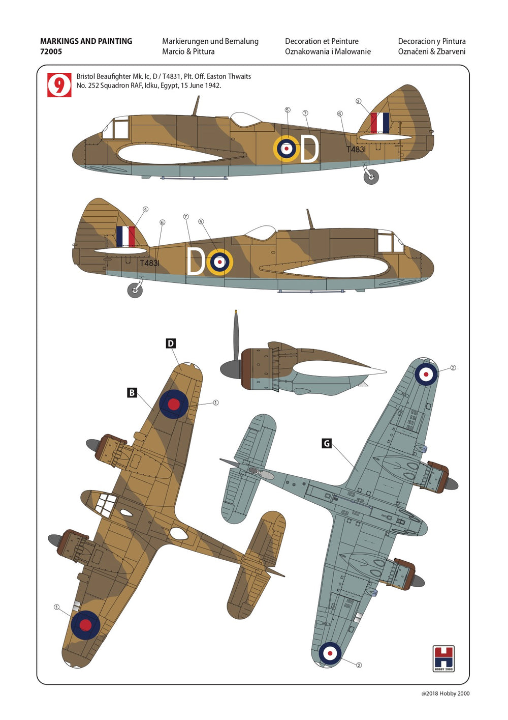 Hobby 2000 H2K72005 Beaufighter Mk.IC & Macchi C.202 1:72