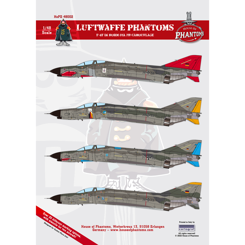 House Of Phantom HOPD48002 Luftwaffe F-4F Phantoms Norm 81A/B 1:48