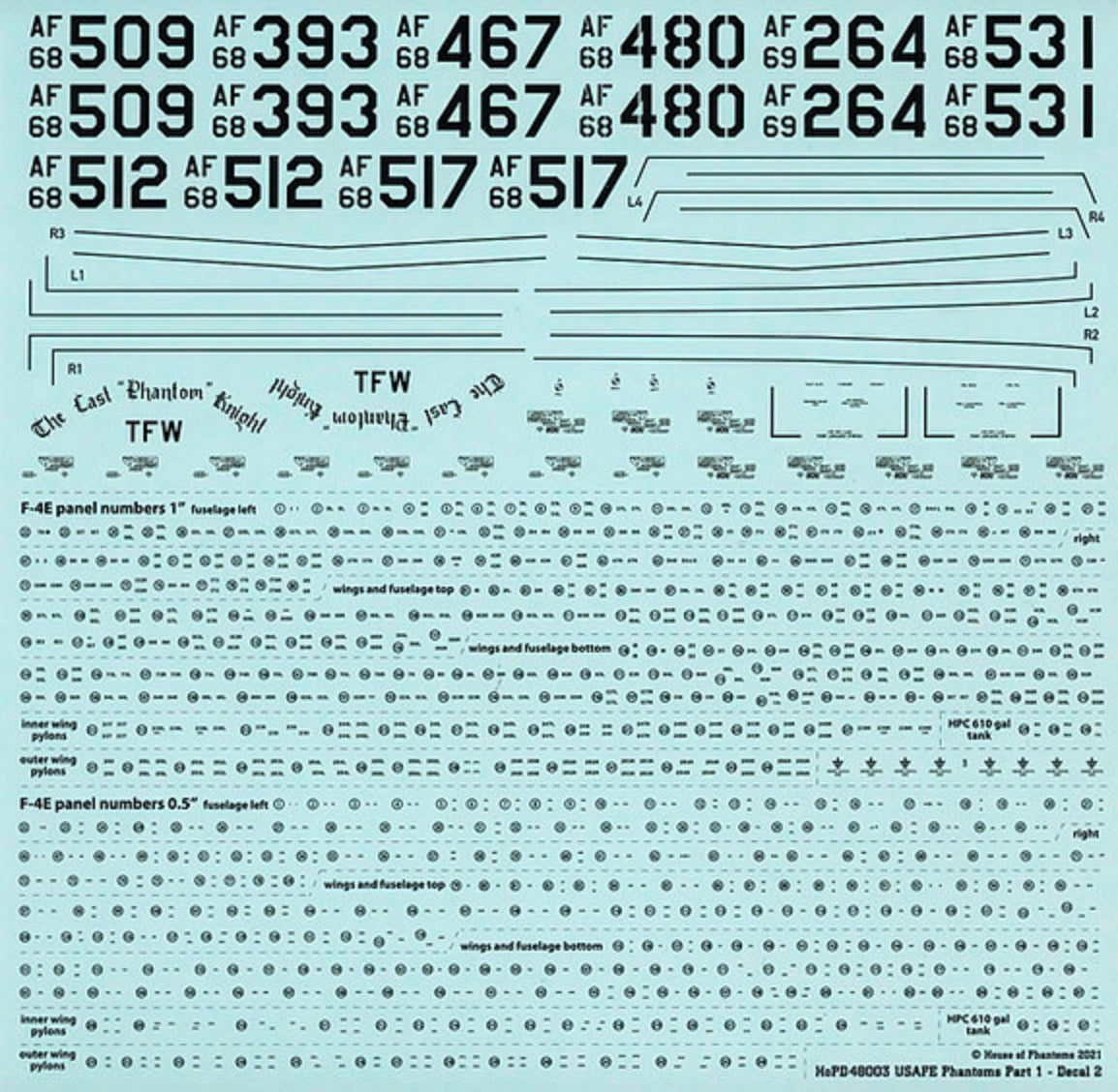 House Of Phantom Decals HOPD48003 1:48 USAFE Phantoms