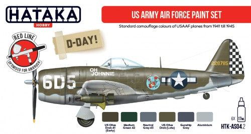 Hataka HTK-AS04.2 1:48 US Army Air Force paint set with 6 colours