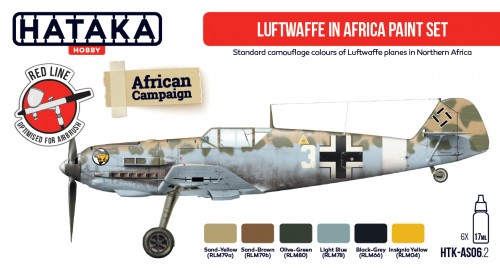 Hataka HTK-AS06.2 1:48 Luftwaffe in Africa paint set x 6 colours