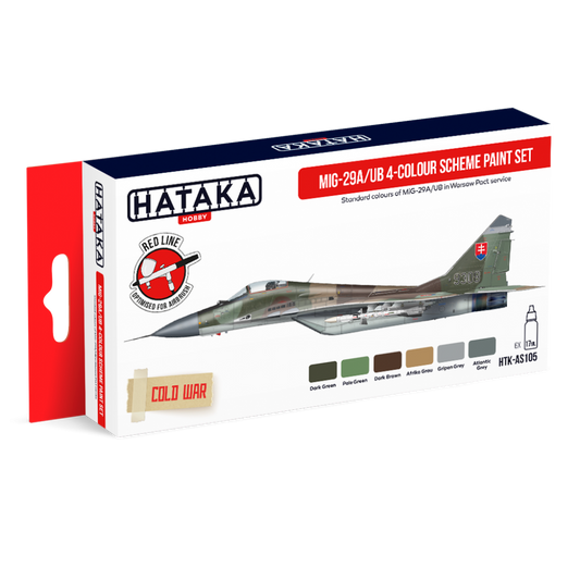 Hataka HTK-AS105 1:48 Mikoyan MiG-29A/MiG-29UB 4-colour scheme paint set