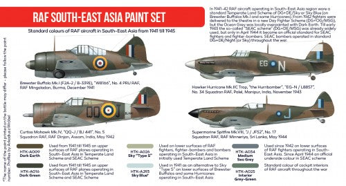 Hataka HTK-AS115 1:48 RAF South-East Asia paint set x 6 colours