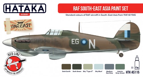Hataka HTK-AS115 1:48 RAF South-East Asia paint set x 6 colours