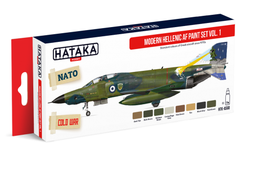Hataka HTK-AS68 1:48 Modern Hellenic Air Force Paint Set Volume 1 x 8 colours