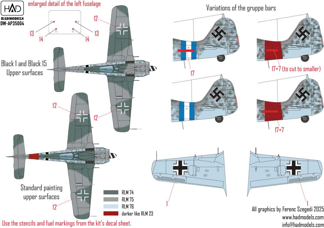 HAD Models HUDWAP3504 1:35 Focke-Wulf Fw-190A-8/R-2 DRY-WATER decal