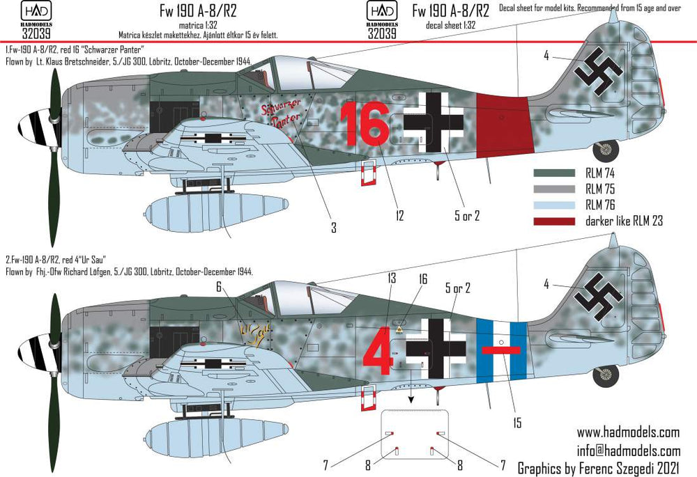 HAD Models HUN32039R 1:32 Focke-Wulf Fw-190A-8/R2