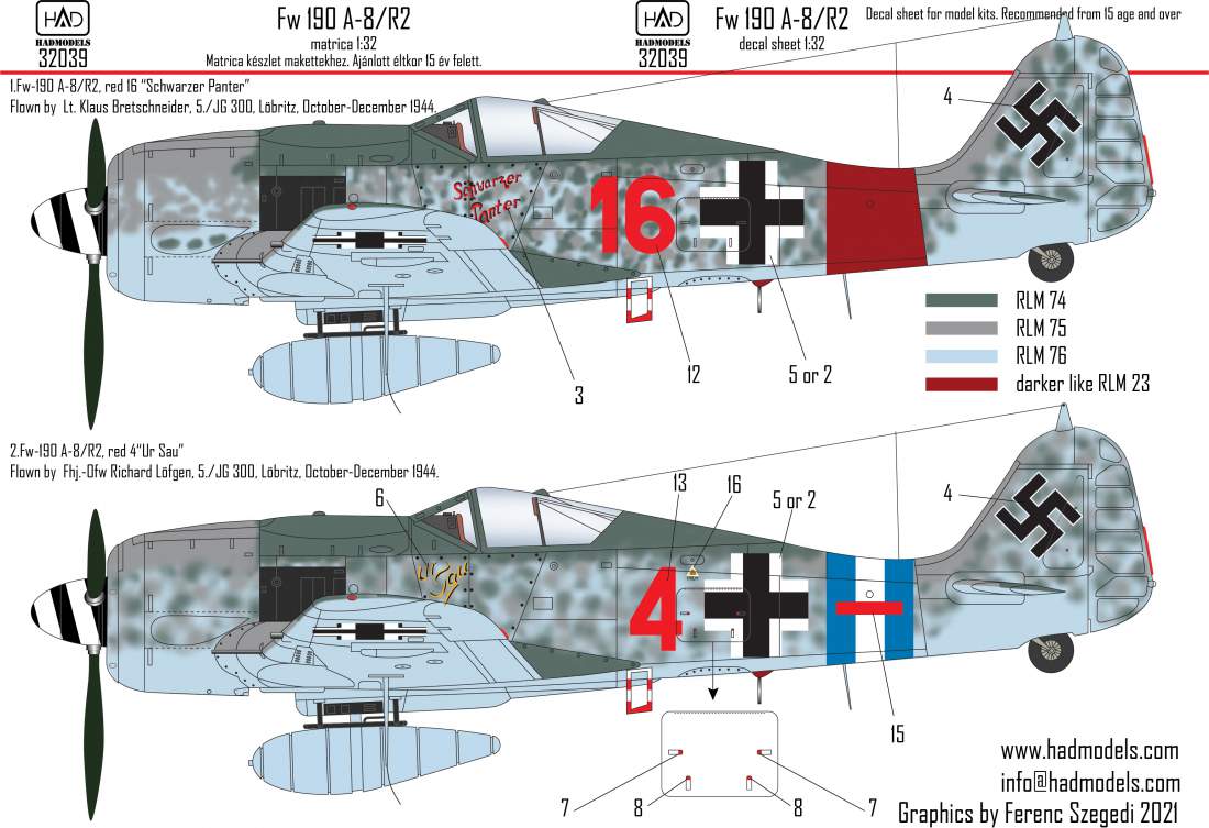 HAD Models HUN32039R 1:32 Focke-Wulf Fw-190A-8/R2
