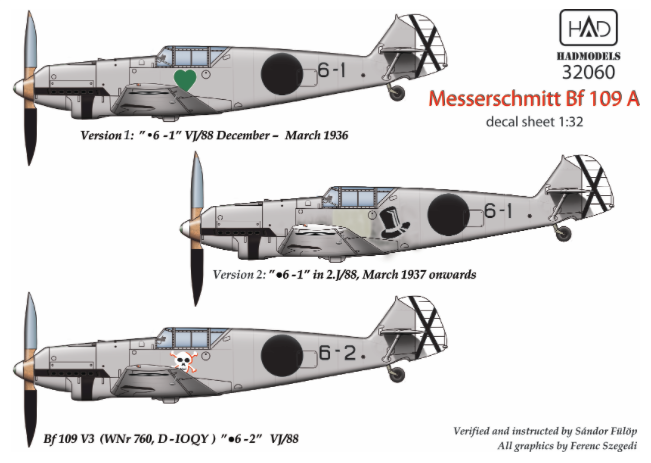 HAD Models HUN32060 1:32 Messerschmitt Bf-109A