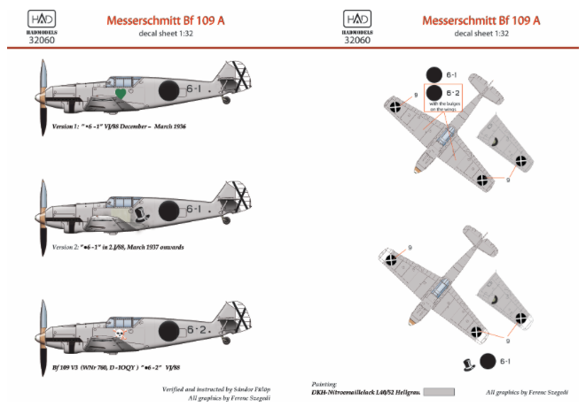 HAD Models HUN32060 1:32 Messerschmitt Bf-109A