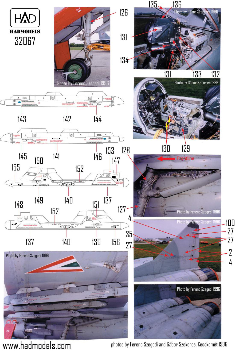 HAD Models HUN32067 1:32 Mikoyan MiG-29 Russian full stencil double sheet