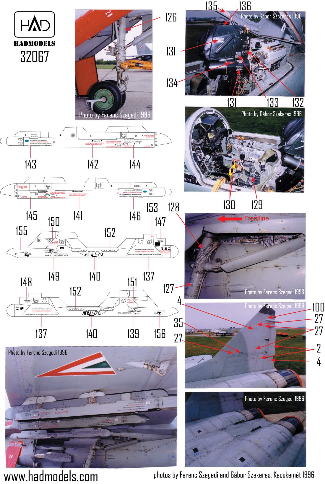 HAD Models HUN32067 1:32 Mikoyan MiG-29 Russian full stencil double sheet