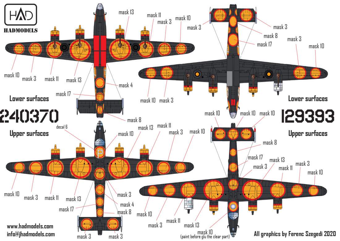 HAD Models HUN32069 B-24D/H Pete the Pom Inspector Decals & Masks 1:32