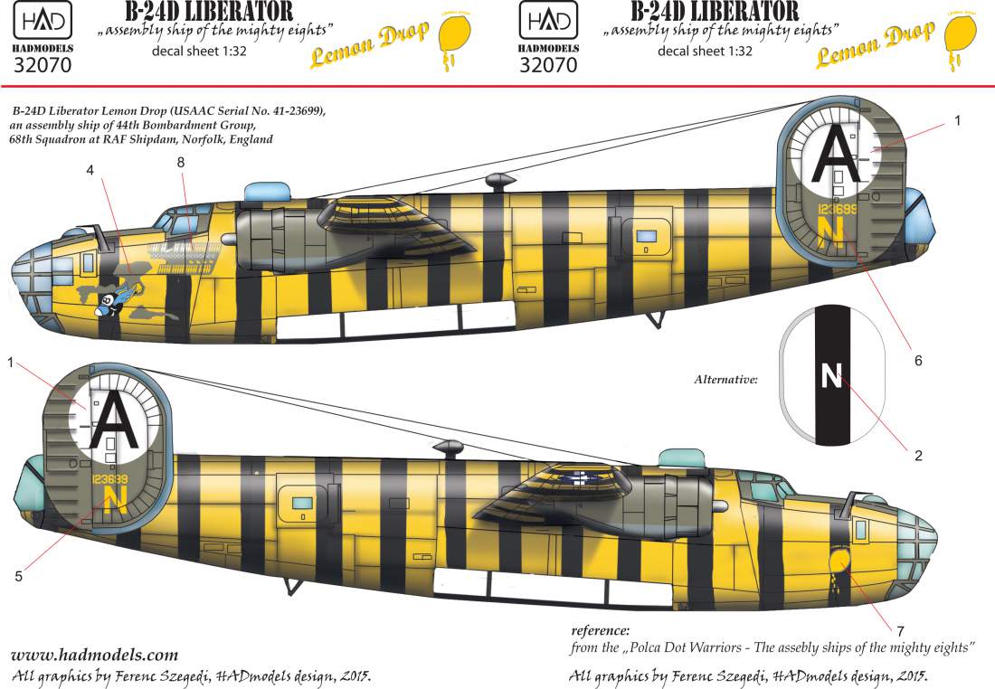 HAD Models HUN32070 1:32 Consolidated B-24D Liberator Lemon Drop