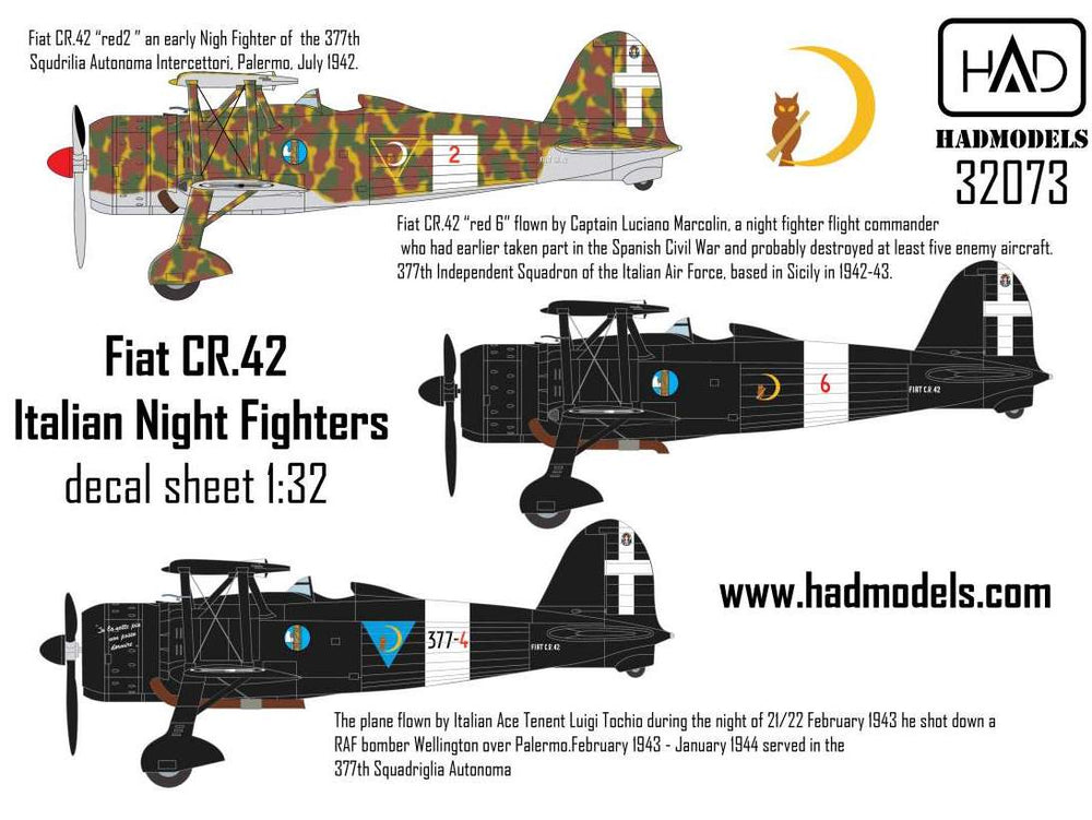 HAD Models HUN32073 1:32 Fiat CR-42 Italian Night fighters