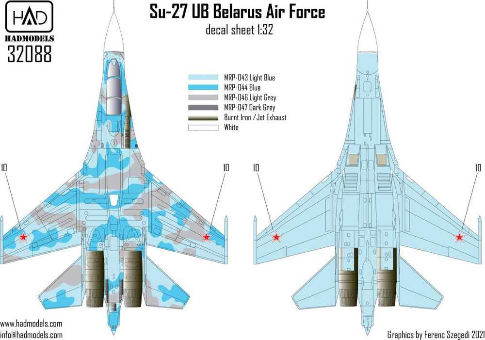 HAD Models HUN32088 1:32 Sukhoi Su-27UB Belarus