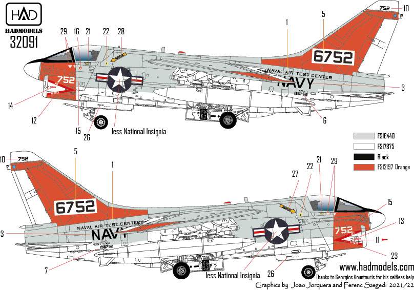HAD Models HUN32091 LTV A-7E Corsair USN Air Test Center 1:32