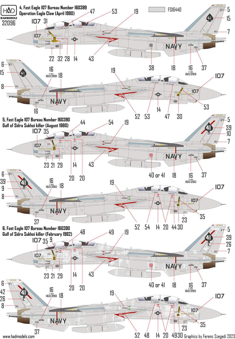 HAD Models HUN32096 1:32 Grumman F-14A Tomcat Black Aces Final Countdown