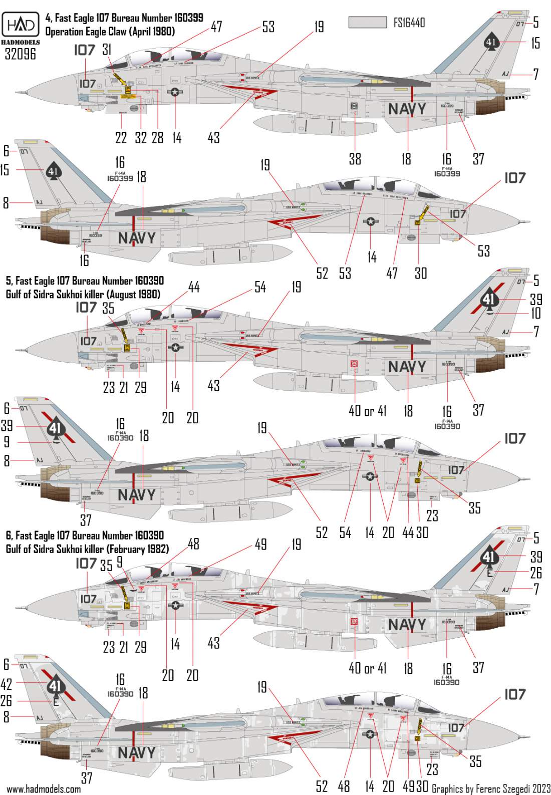 HAD Models HUN32096 1:32 Grumman F-14A Tomcat Black Aces Final Countdown