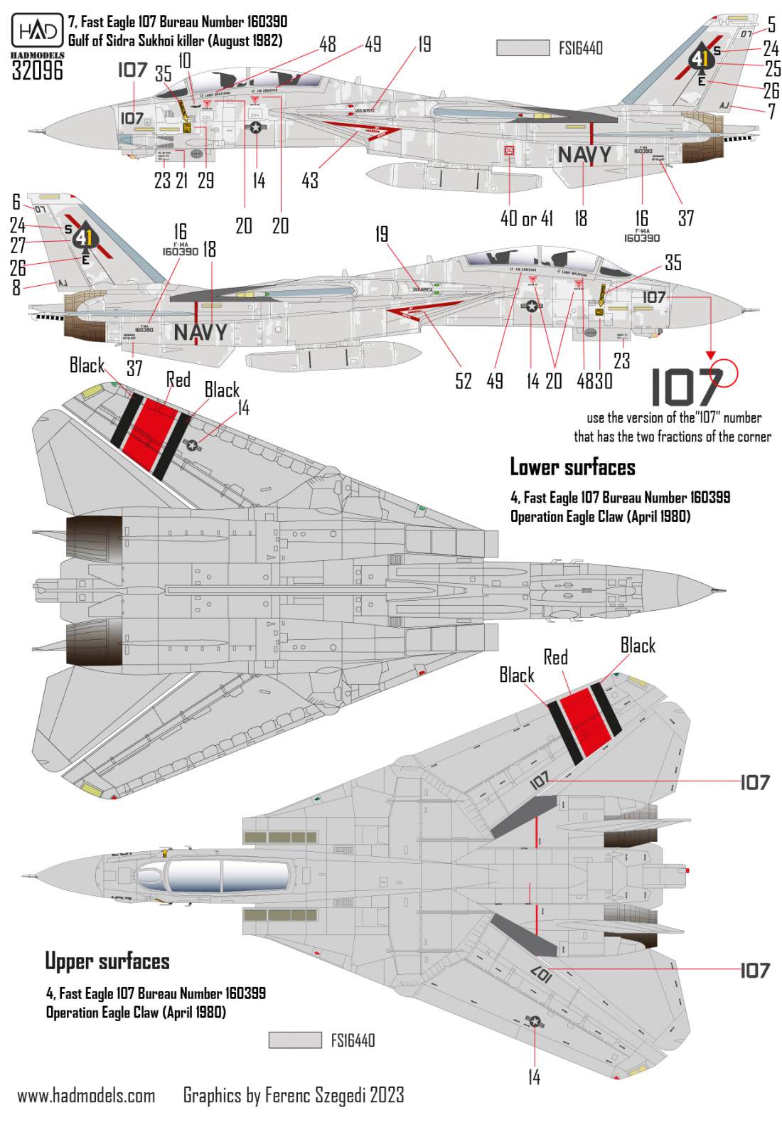 HAD Models HUN32096 1:32 Grumman F-14A Tomcat Black Aces Final Countdown