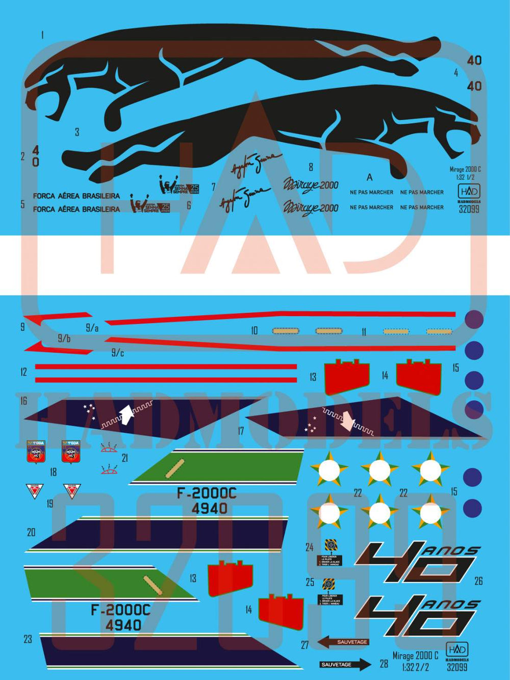 HAD Models HUN32099 Mirage 2000C 40th Anniv 1st Air Defence 1:32