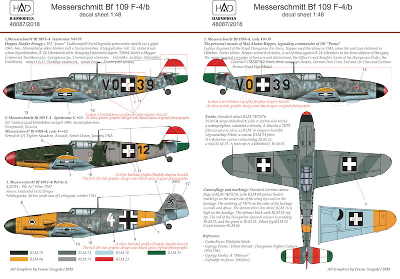HAD Models HUN48087 1:48 Messerschmitt Bf-109F-4/b part II.